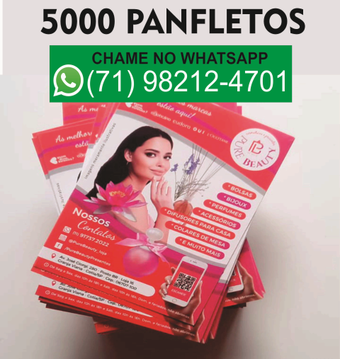 5000 panfletos couche 90 gramas! Promoção!