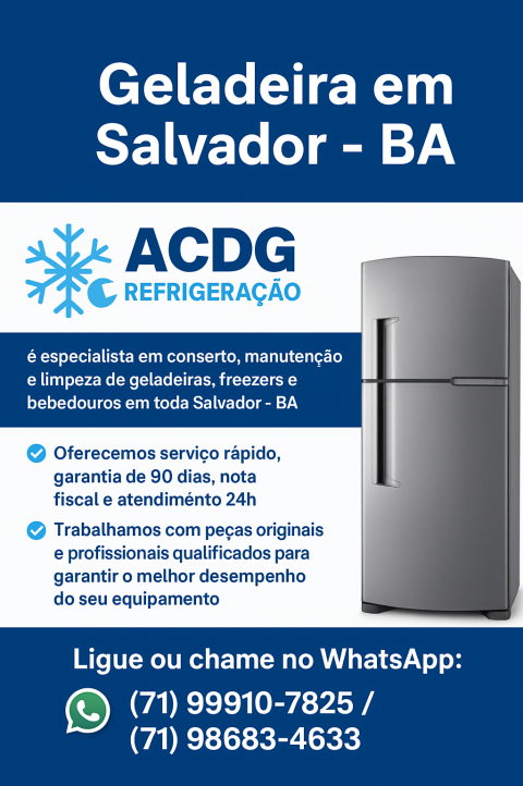 Geladeira em Salvador- Ba -ACDG REFRIGERAÇÃO