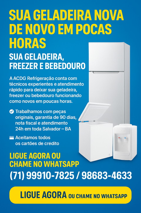 Sua geladeira, bebedouro ou freezer parou de funcionar? Entre em conta